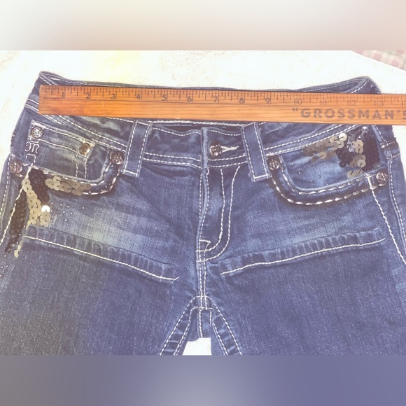 Miss Me Straight Leg Denim Jeans Big Bling Size 27 - Picture 10 of 15